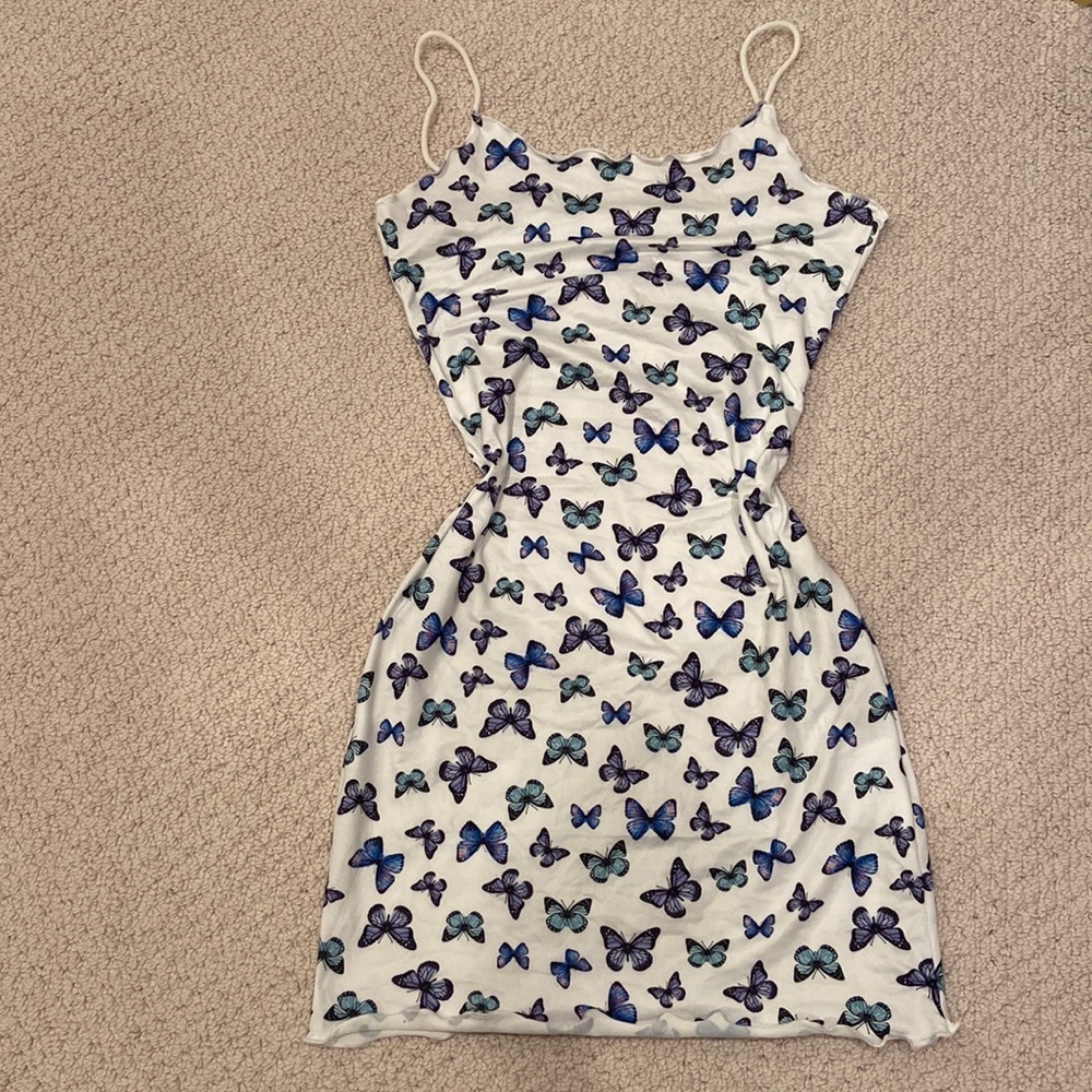 Shein Butterfly white dress. Size XS.